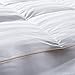 puredown White Goose Down Comforter-600 Fill Power-Full/Queen- Cotton Shell 500TC-Stripe White