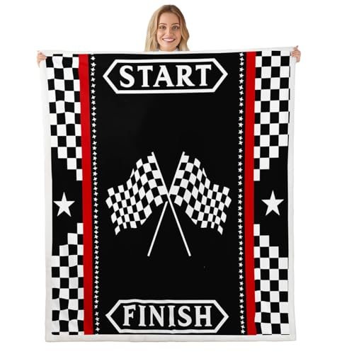 Plaid de course respirant et doux, motif géométrique damier - 2