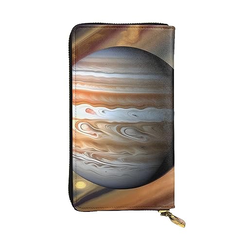 Leather Wallet - Stylish and Durable Wallet for Women with Multiple Compartments and Zipper Design Jupiter Landscape Picture