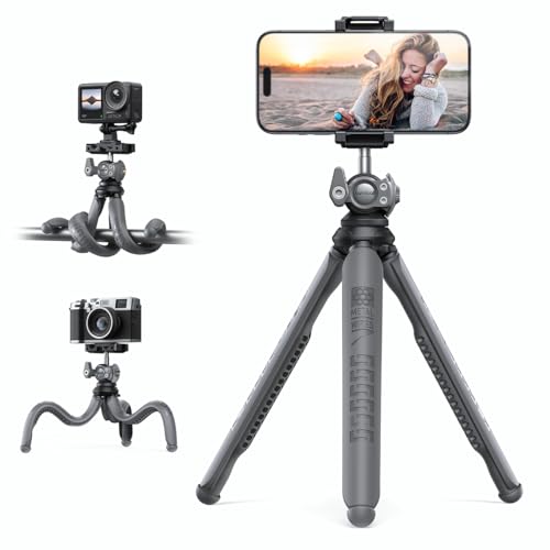 Lamicall Tripod for iPhone - 3 in 1 Flexible Phone Tripod - i Phone Tri pod Stand for Video Recording Vlogging Selfie Compatible with iPhone Samsung Go Pro, Digital Camera