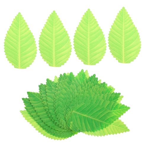 CHICAMPERA 200個 寿司飾り草 フェイク笹葉 和風レストラン用品 刺身皿用装飾 リアルな人工葉 プレート仕切り用デコレーション
