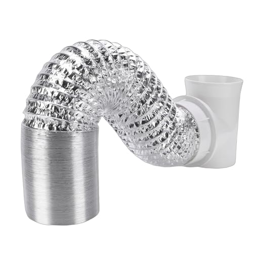 Fabater Kit de Connexion pour Sèche-linge, Plaque Murale et Coude D'aération de 4 Pouces, Coude D'aération à 90 Degrés, Kit de Connecteur de Tuyau de Sèche-linge