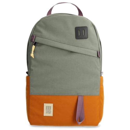 Image of Topo Designs Daypack Classic Backpack - Daily Carry Pack Designed in Denver, Functional Travel Bag, Recycled Nylon, 2 Padded Laptop Sleeves, 21L (Beetle /Spice)