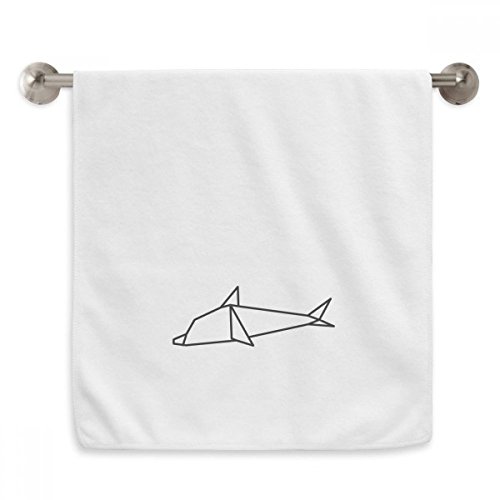 Serviette dauphin origami blanche 33x74 cm géométrique - 2