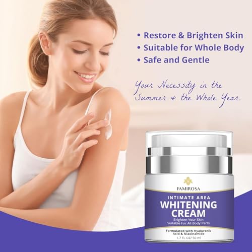 FAMIROSA Intimate Area Dark Spot Corrector Cream (2 Pack) for Underarms & Delicate Areas – Moisturizing and Smoothing Cream for Bikini Line, Inner Thighs, Knees & Elbows – Gentle Daily Care Formula