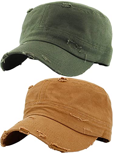 Image of Funky Junque Newsboy Hat for Women - Distressed Cadet Cap, Army Military Style Vintage Baseball Hat