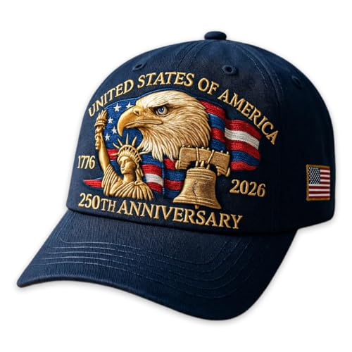 Eagle – United States 250th Anniversary Hat, Adjustable Bald Eagle Printed Patriotic Baseball Cap for Men Women Multi