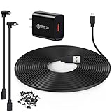 Picture of 50 ft Extension Cable for Wyze Cam Pan v3, Wyze Cam v4, Wyze OG, Wyze Cam v3 and v3 Pro Outdoor Camera,USB Charging Cord with 90 Degree Adapter and 18W Power Adapter