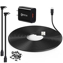 50 ft Extension Cable for Wyze Cam Pan v3, Wyze Cam v4, Wyze OG, Wyze Cam v3 and v3 Pro Outdoor Camera,USB Charging Cord with 90 Degree Adapter and 18W Power Adapter