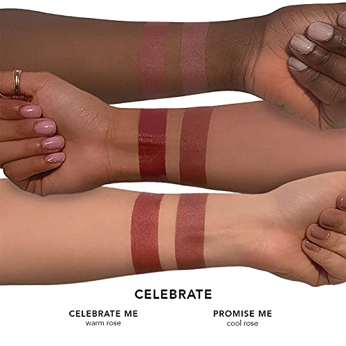 Jouer Blush & Bloom Cheek + Lip Duo - Hydrating Cream Blush Stick For Cheek And Lip Tint - Moisturizing Rose Hip And Squalane Oil Formula, Celebrate #TOP2