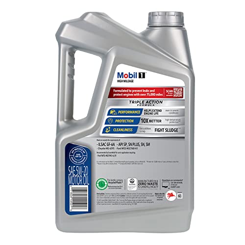 Image of Mobil 1 Motor Oil 5W-20, 5 Quart | Full Synthetic | High Mileage | Pack of 2