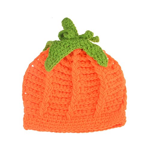Baby Crochet Pumpkin Hat Toddler Knitted Beanie Halloween Infant Hooded Cap JHH024