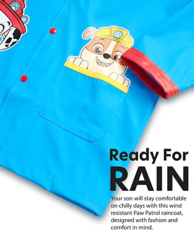 Nickelodeon Boys' Rain Jacket - Hooded Slicker Shell Raincoat: Baby Shark, Paw Patrol (Size: 4-7)3