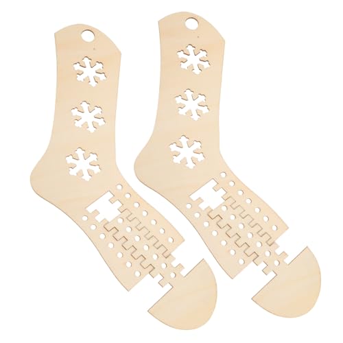 TEMPNAP 2Piezas Bloqueadores de Calcetines de Madera Tejer de Bricolaje Calcetines Herramientas de Crochet con Ergonomico