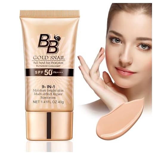 HOUSN BB Cream 9 en 1 SPF 50+, CC Cream Con Caracol Dorado, Base Maquillaje, Corrector & Protección Solar Para Tono Uniforme, Resistente al Agua, Todo Tipo de Piel (40g)