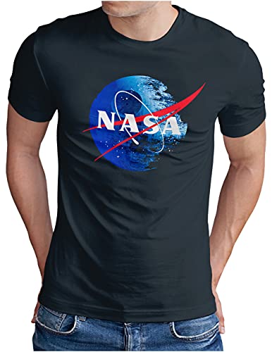 OM3® NASA-Empire Koszulka | Męska | Fan Filmu z Gwiazdą Śmierci | S - 5XL, grantowy, L