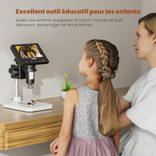 Microscope numérique LCD pour monnaies Elikliv EDM4 loupe éclairage 8 LED
