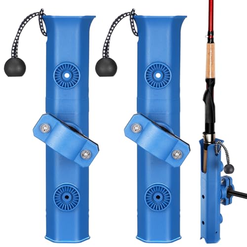 Seenelling 2 PCS Pole Mount Fishing Rod Holders for Bike Rack Rotatable Fishing Chair Pole Holders with Mount Clamp for Boat Bicycle Motorcycle Kayak Cart(Blue)