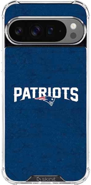 Skinit Clear Phone Case Compatible with Google Pixel 10 Pro - Officially Licensed NFL New England Patriots Black & White Design