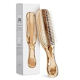【美髪育てる頭皮ブラシ】ヘアブラシ レディース Rikuto くし 髪の毛 サラサラ スカルプリフトブラシ スカルプブラシ ヘアケアブラシ くし ソフト コンパクト ウェットブラシ 髪くし 乾湿両用 抜け髪予防 絡まない 髪質改善 バレンタイン 誕生日プレゼント 男女両用 お風呂用 母の日 父の日 静電気防止（ゴールド）