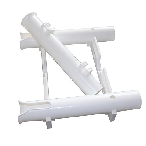 Triplespark Hengelhouder met 3 vakken, rek/palen, aan de zijkant bevestigd, alle accessoires zijn inbegrepen (wit) voor boot, kajak, muur. - Image 8