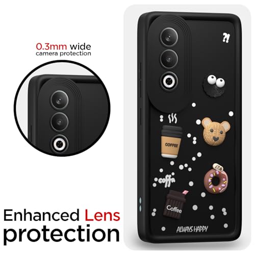 Image of Outlouders Back Cover for OnePlus Nord CE 4 5G | 3D Cartoon Bear Cute Fun Silicone Full Body Protection Bumper Case (Black)