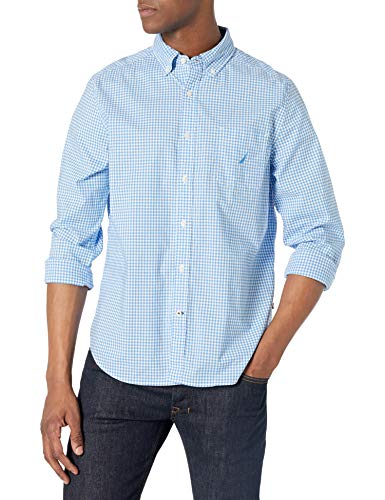 Chemise à boutons unie bleu ciel Nautica pour le bureau et les sorties