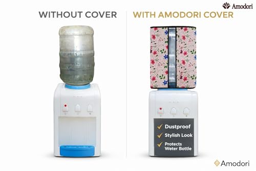 Image of Multicolor 20 Litre Water Dispenser Bottle Cover | Waterproof & Dustproof PVC Fabric | Reusable Protective Cover for 20L Water Can (floral-24)