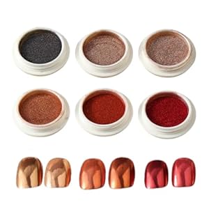 Générique Chrome Brokatowy Zestaw Paznokci 6 Kolorów