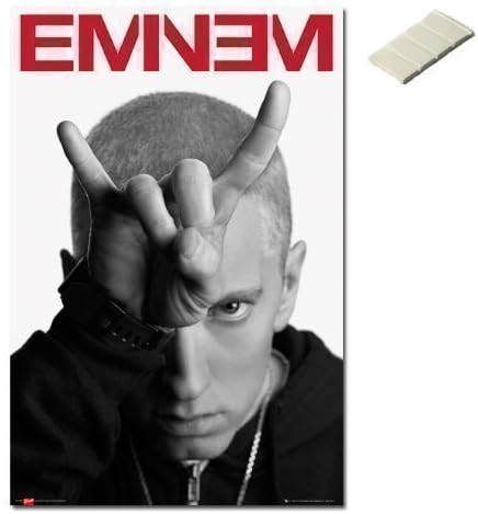 Bundle - 2 Items - Eminem Horns Poster - 91.5 x 61cms (36 x 24 Inches) and Small Block Of White Tack
