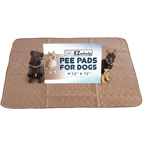 EZwhelp Reusable Dog Pee Pads - Waterproof Training Pads for Dogs - Washable & Sanitary - Rounded Corners - Laminated, Lightweight, Durable - Pet Essentials for Puppy Training and Whelping - 72