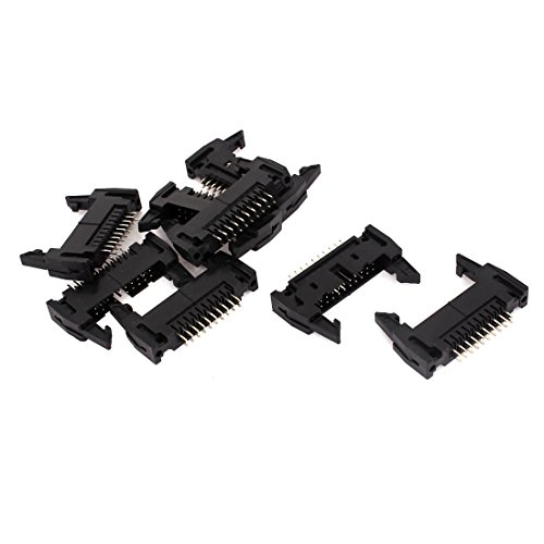 Aexit Double Row Audio & Video Accessories 2.54mm 20P Lock Type Straight IDC Pin Header Connectors & Adapters Connector 8pcs