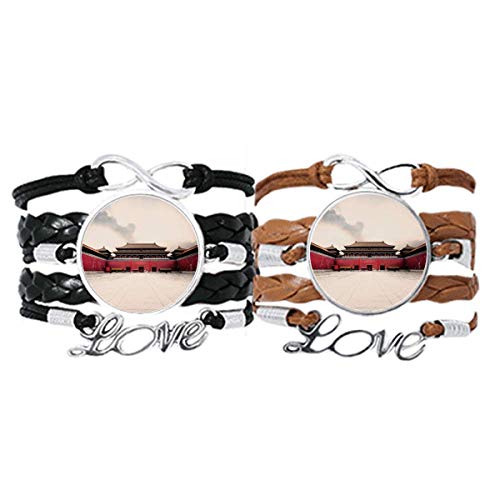 Pulsera para parejas de cuero Cielo Rojo ideal para aniversarios y uso diario casual