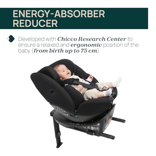 Image of Chicco Everone i-Size Baby Car Seat with 360-degree Rotation for Rear & Forward Facing | 5 Reclining Positions | Easy Installation with Isofix | 0 to 12 Years (40cm-150cm)