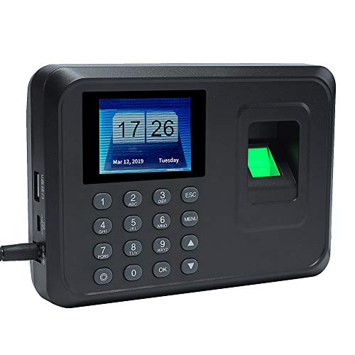 Aibecy Intelligent Biometric Fingerprint Password Attendance Machine Employee Checking-in Recorder 2.4 inch TFT LCD Screen DC 5V Time Attendance Clock - Thumbnail 2
