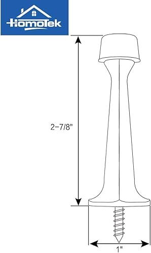 Miniatura 3 de HOMOTEK - Paquete de 6 topes de puerta rígidos y resistentes con punta de goma suave, tope de puerta de zinc fundido, protector de pared y puerta,