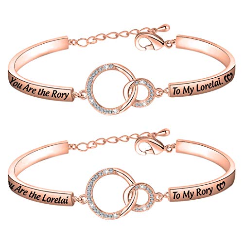 ENSIANTH Gilmore Girls Gift Mother Daughter Gift Gilmore Girls Inspired Jewery Mother Daughter Keychain Set (Rory Lorelai RG)