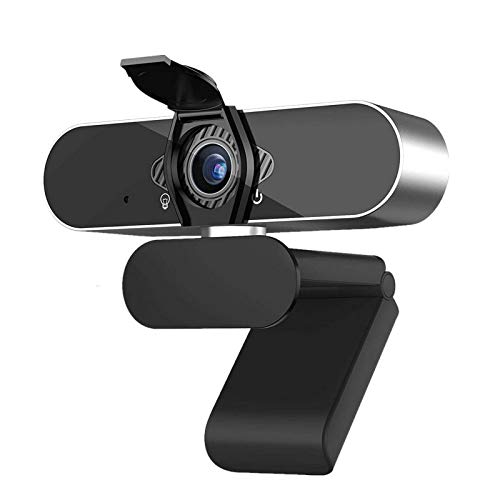 Computer Camera with Microphone?360 Adjustable USB Webcam with Privacy Cover Driver Free Web Cameras for Computers, Plug and Play for Video Streaming, Conference, Gaming, Online Classes