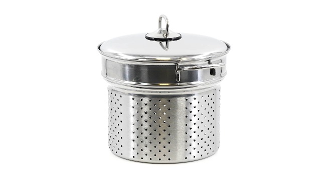 22 cm Stainless Steel Spaghetti Pasta Pot Pan Strainer Set Stockpot Induction Base