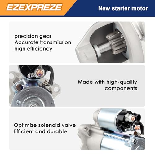 Image of Ezexpreze 6947 Starter Compatible with Chevy Malibu 08-14, Equinox 10-17, Impala 14, Cobalt 08-10, HHR 08-11 & GMC Terrain 10-17 & Buick Lacrosse, 2.0L 2.2L 2.4L, 12V 1.4KW 9-Tooth Clockwise