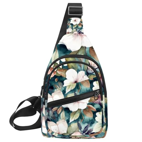 Mochila bandolera unisex multicolor 17 con estampado de flores vivas