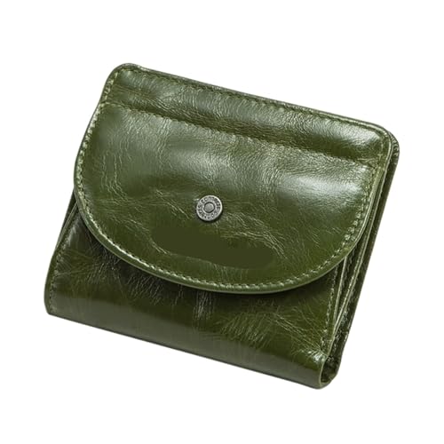 Portefeuille court en cuir véritable pour femme pince billets