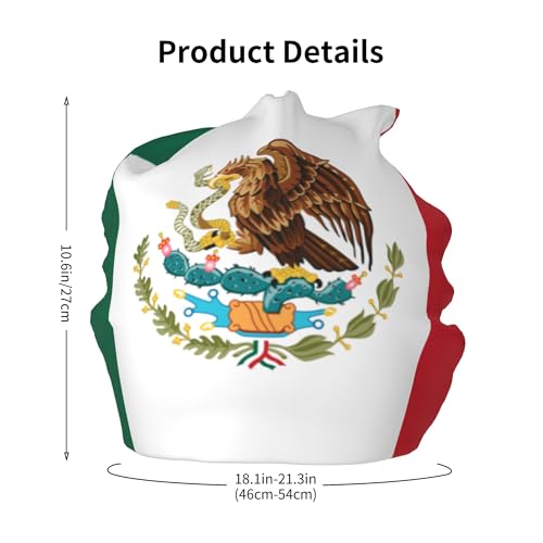 Flag of Mexico Children Hip Hop Knitted Hat Kids Elastic Leisure Knit Cap Warm Sleep Beanies Black2