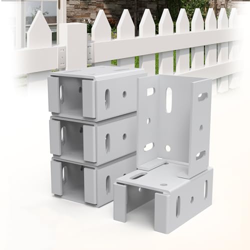 White Aluminum Fence Bracket for Vinyl Fencing Heavy Duty Metal Replacement for 2.75in Plastic Bracket Fence Bracket Used for Connecting Panel to Post Vinyl Fence Parts(8Pcs & 80screws)