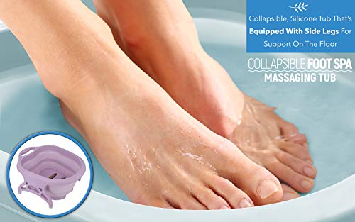 Eternal Living Stress Relief Collapsible Foot Spa | Foot Soak Bath Tub With Massaging Rollers, Spa Basin For Soaking Tired & Sore Feet Large Teal #TOP3