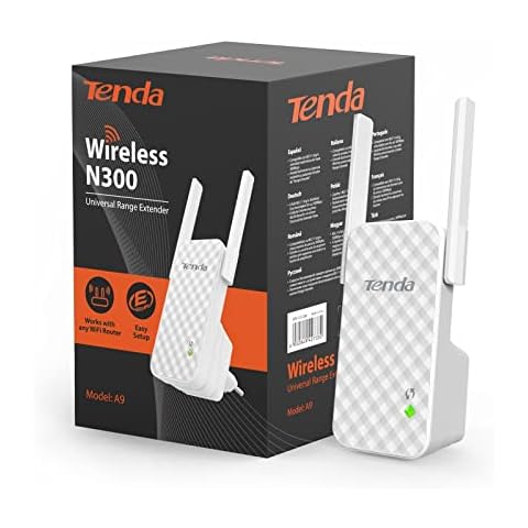 Repetidor WiFi Tenda N300 A9 con 2 Antenas Externas Cover