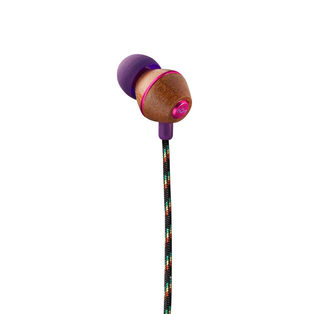 House of Marley EM-JE013-RO People Get Ready Jammin In-Ear Headphone with 3-Button Mic - Royal