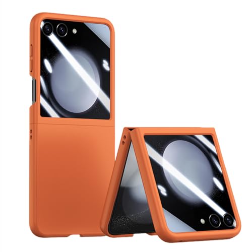 Z Flip 5 étui rigide orange et verre protecteur pour vos sorties quotidiennes