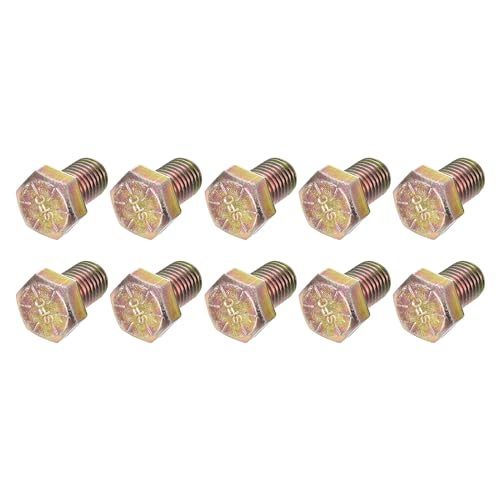 Image of METALLIXITY Hex Bolts (3 /4-10x1-1 /2 inch) 10Pcs, Carbon Steel Zinc Plated Fully Threaded, Coarse Thread UNC Hex Head Screw Bolt - for Furniture Repair, Yellow
