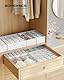 SONGMICS Unterwäsche-Organizer 8er Set, Schubladen-Organizer faltbar, Ordnungssystem Kleiderschrank, Aufbewahrungsbox Schrank, Stoffboxen Aufbewahrung, für BHs Socken Krawatten, wolkenweiß RUS008W01
